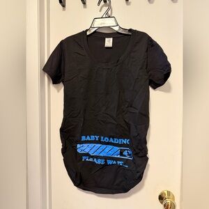 Baby loading maternity T-Shirt with Blue Graphic